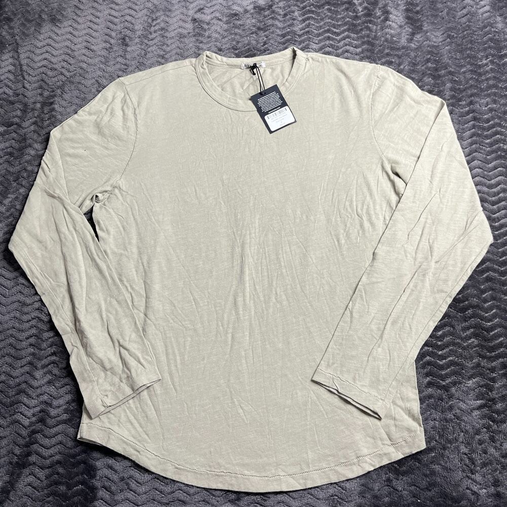 Buck Mason Men Concrete Slub Curved Hem Tee long sleeves size Medium NWT